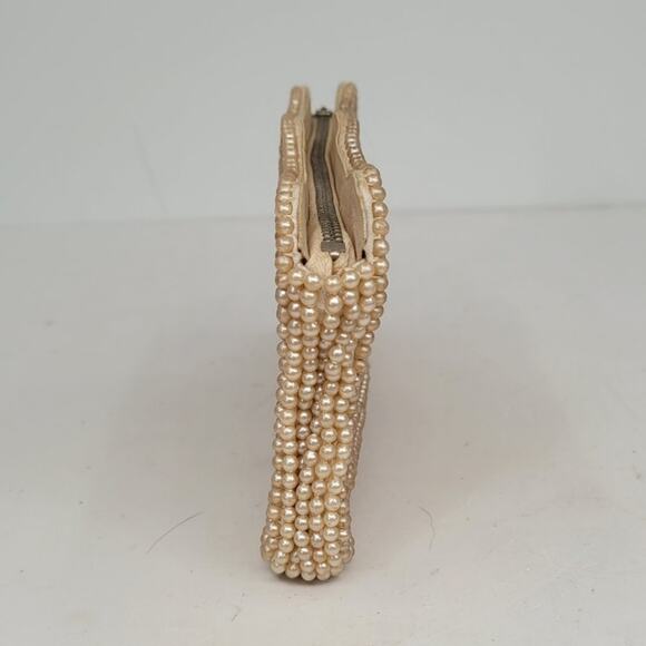 Gala Vintage 50s Faux Pearl Beaded Coquette Evening Clutch Bag Handbag - Picture 7 of 11